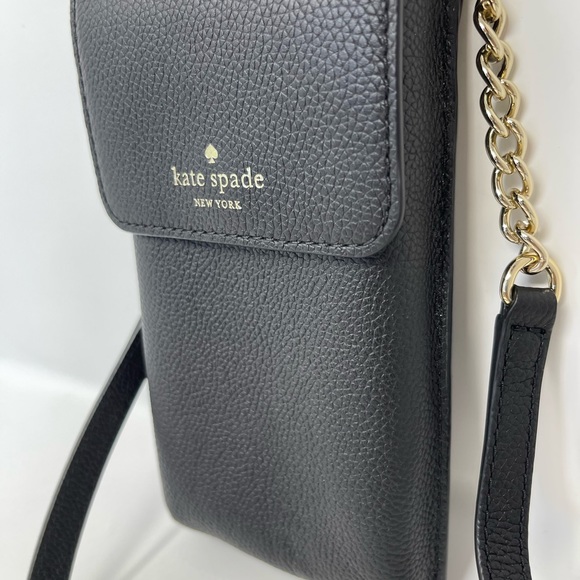 NEW Kate Spade Larchment Ave North South Crossbody Phone Black Case - Picture 3 of 10